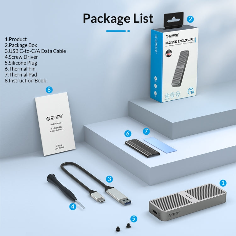 ORICO M221C3-GY M.2 NGFF 6Gbps SSD Enclosure(Grey) - External Hard Drives by ORICO | Online Shopping UK | buy2fix