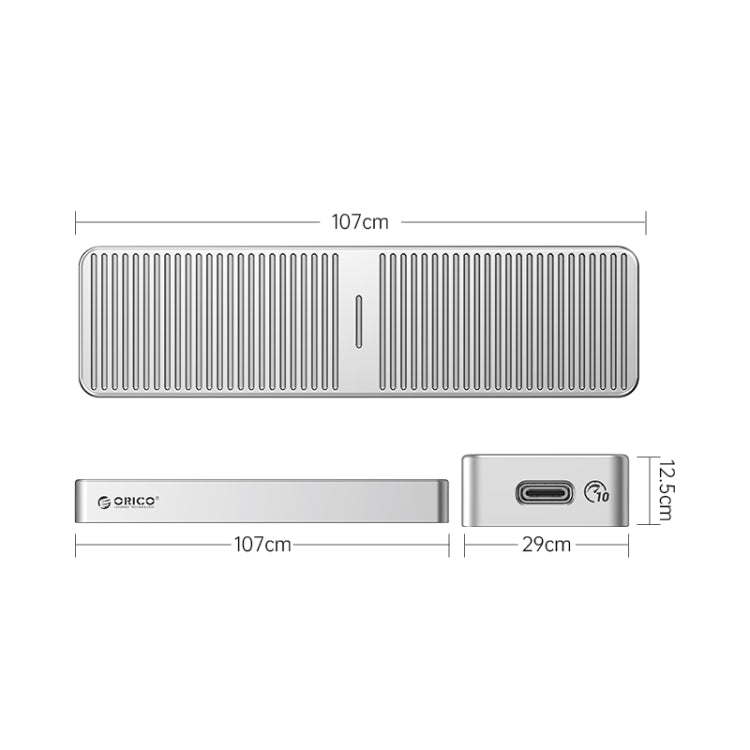 ORICO FV25C3-G2-SV 10Gbps USB3.2 Gen2 Type-C M.2 NVMe/NGFF(SATA) Dual Protocol SSD Enclosure(Silver) - External Hard Drives by ORICO | Online Shopping UK | buy2fix