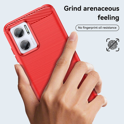 For Xiaomi Redmi 10 Prime+ 5G Brushed Texture Carbon Fiber TPU Case(Red) - Xiaomi Accessories by buy2fix | Online Shopping UK | buy2fix
