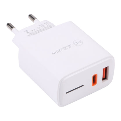 LZ-1130 PD 20W Type-C+QC 3.0 USB Fast Charger, Plug Type:EU Plug(White) - Apple Accessories by buy2fix | Online Shopping UK | buy2fix