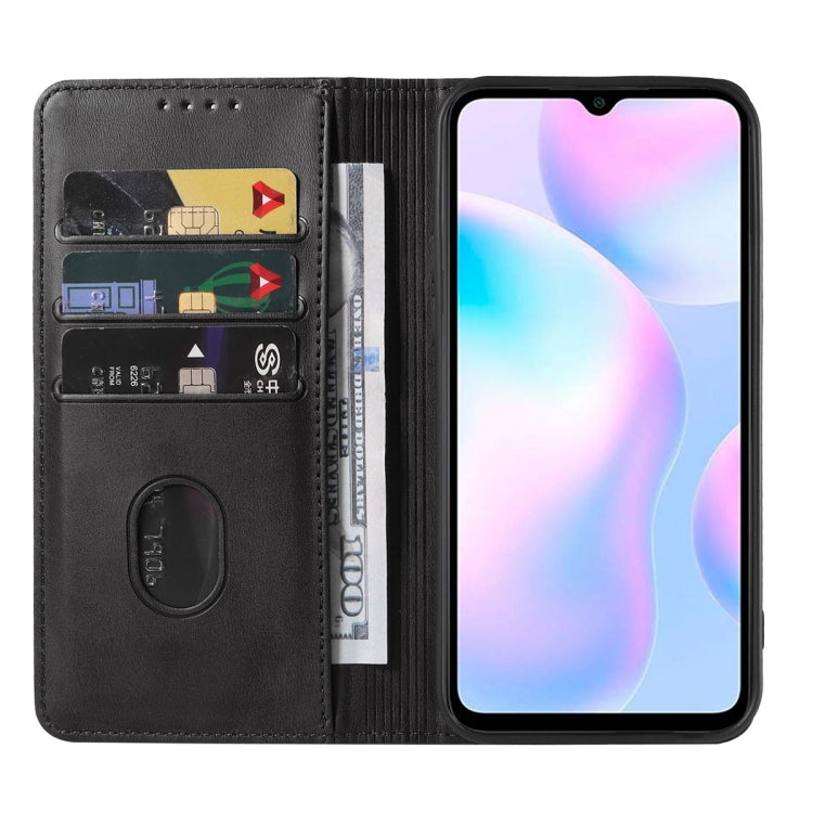 For Xiaomi Redmi 9A Sport Magnetic Closure Leather Phone Case(Black) - Xiaomi Cases by buy2fix | Online Shopping UK | buy2fix