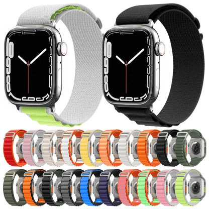 Nylon Watch Band For Apple Watch Series 8&7 45mm / SE 2&6&SE&5&4 44mm / 3&2&1 42mm (Black Blue) - Smart Wear by buy2fix | Online Shopping UK | buy2fix