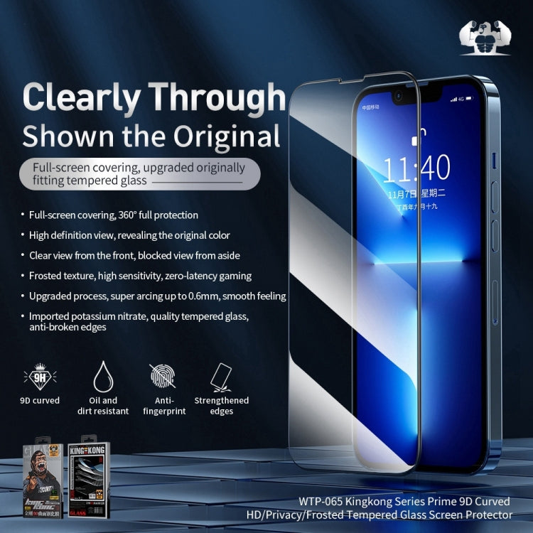 For iPhone 13 10pcs WEKOME 9D Curved Privacy Tempered Glass Film - iPhone 13 Tempered Glass by WK | Online Shopping UK | buy2fix