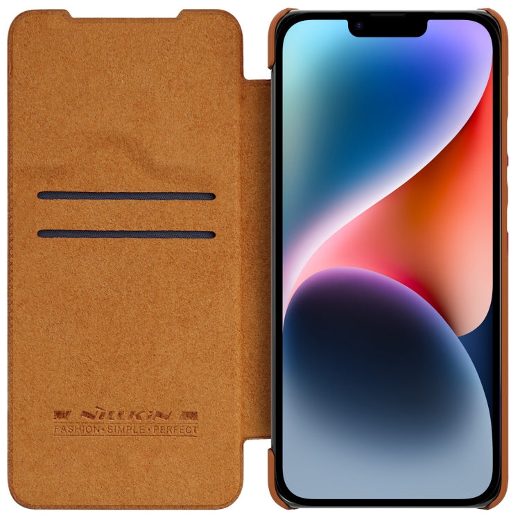 For iPhone 14 Plus  NILLKIN QIN Series Pro Crazy Horse Texture Leather Case(Brown) - iPhone 14 Plus Cases by NILLKIN | Online Shopping UK | buy2fix