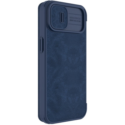 For iPhone 14 Plus  NILLKIN QIN Series Pro Crazy Horse Texture Leather Case(Blue) - iPhone 14 Plus Cases by NILLKIN | Online Shopping UK | buy2fix