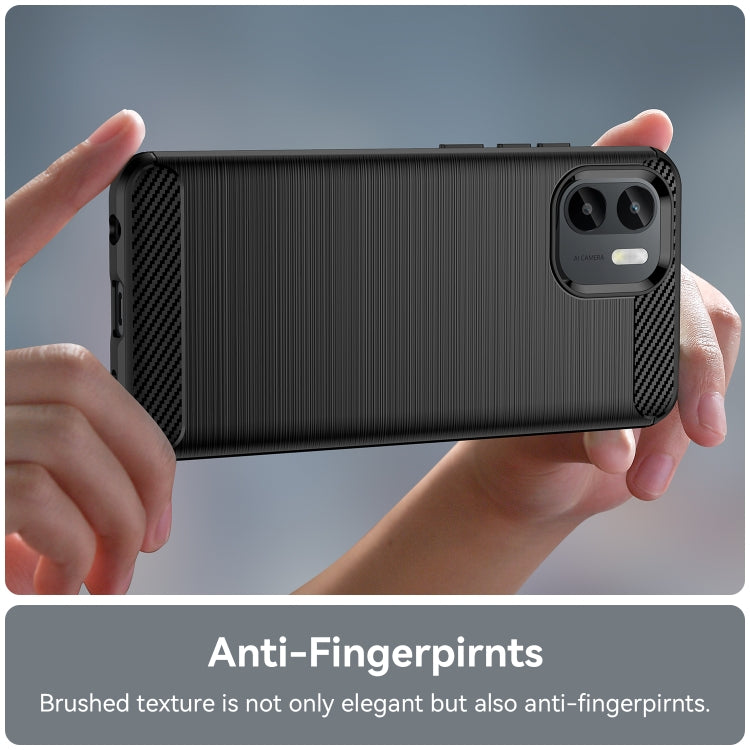 For Xiaomi Redmi A1 Brushed Texture Carbon Fiber TPU Phone Case(Black) - Xiaomi Cases by buy2fix | Online Shopping UK | buy2fix