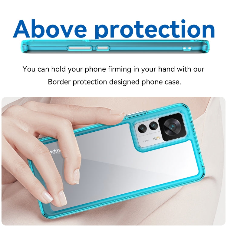 For Xiaomi Redmi K50 Ultra/Xiaomi 12T/Xiaomi 12T Pro Colorful Series Acrylic + TPU Phone Case(Transparent Blue) - Xiaomi Cases by buy2fix | Online Shopping UK | buy2fix