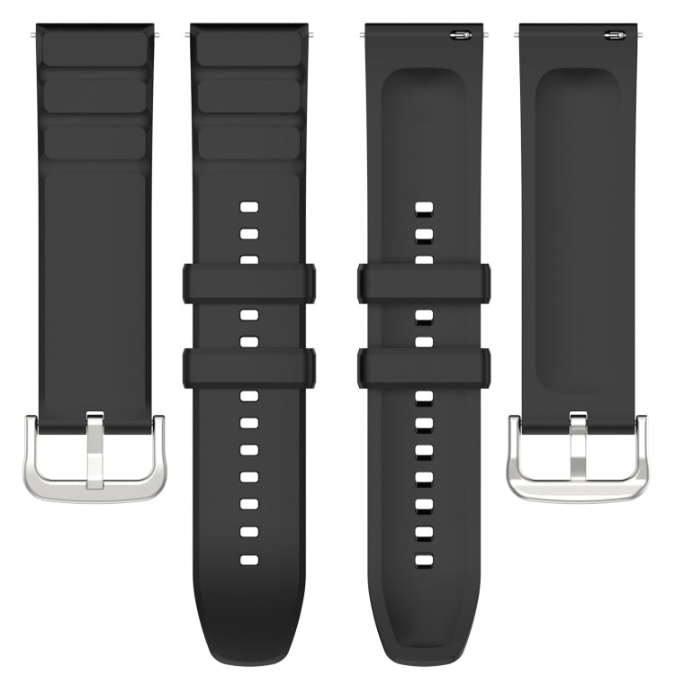 For Amazfit GTR 4 22mm Silicone Watch Band(Black) - Smart Wear by buy2fix | Online Shopping UK | buy2fix