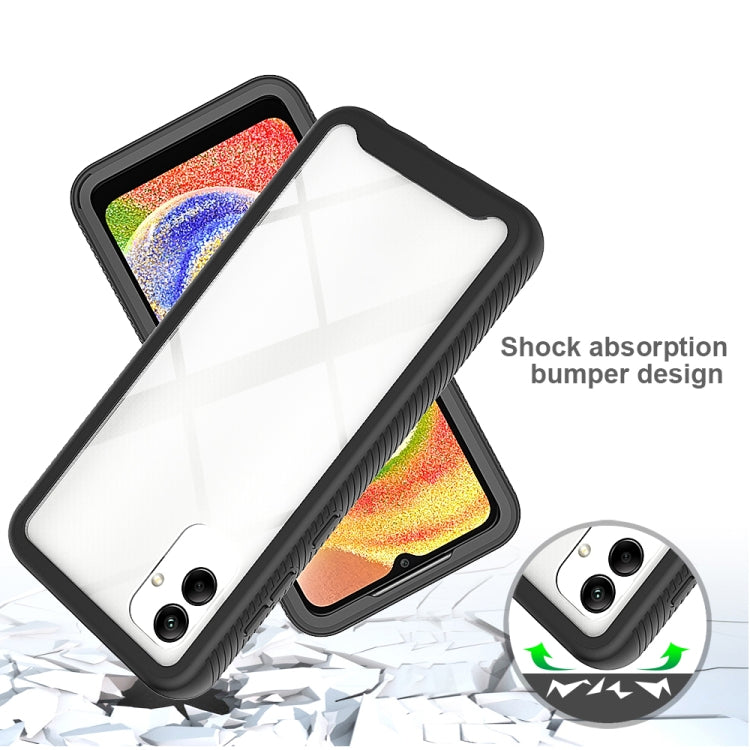 For Samsung Galaxy A04 Starry Sky Solid Color Shockproof TPU Clear PC Phone Case(Black) - Galaxy Phone Cases by buy2fix | Online Shopping UK | buy2fix