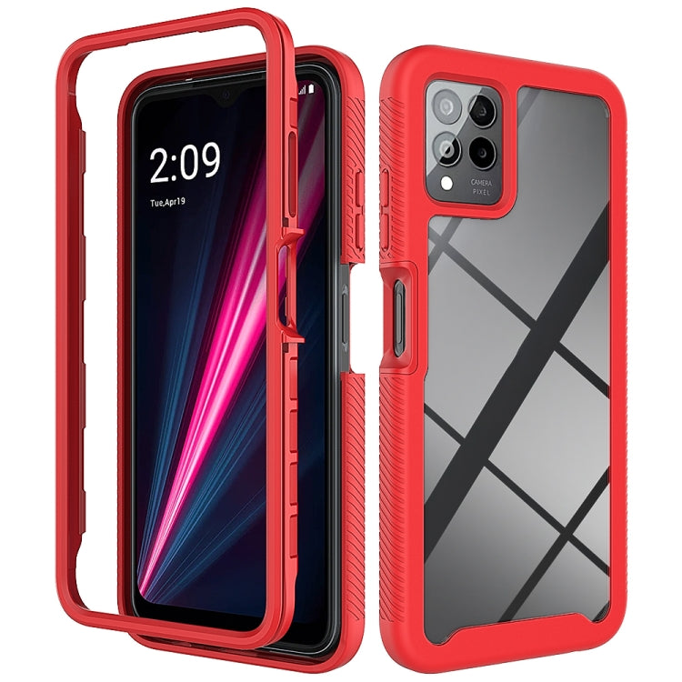 For T-Moblie Revvl 6 Pro 5G Starry Sky Solid Color Shockproof TPU Clear PC Phone Case(Red) - More Brand by buy2fix | Online Shopping UK | buy2fix