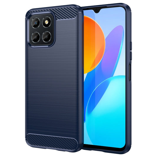 For Honor X6 5G Brushed Texture Carbon Fiber TPU Phone Case(Blue) - Honor Cases by buy2fix | Online Shopping UK | buy2fix