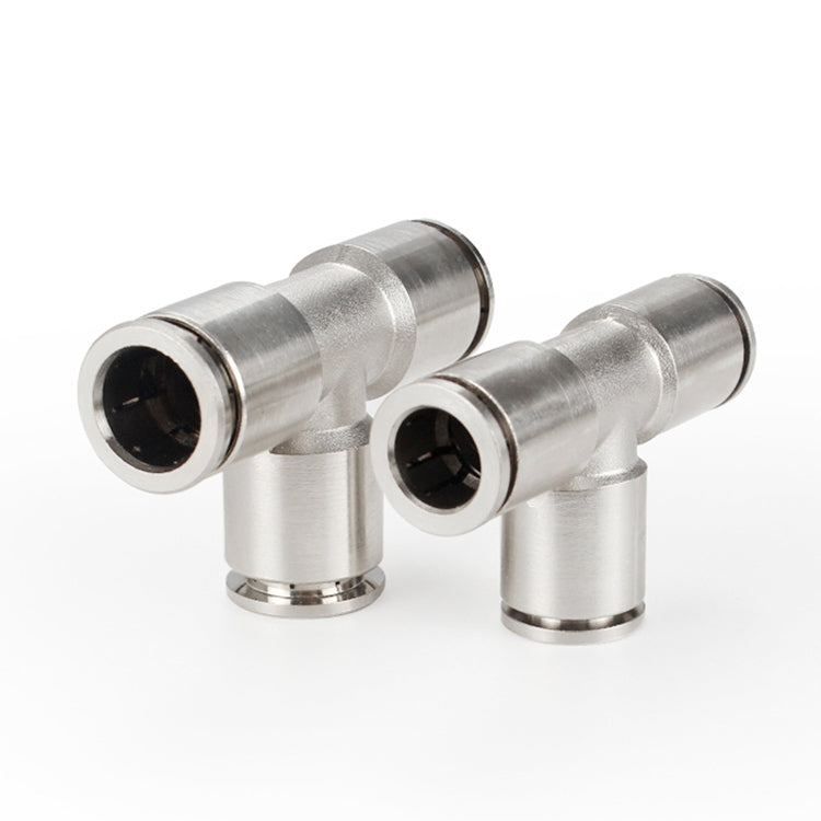 PE-10 LAIZE Nickel Plated Copper Tee Pneumatic Quick Fitting Connector -  by LAIZE | Online Shopping UK | buy2fix