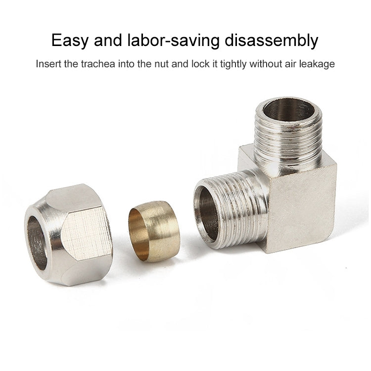 PL10-04 LAIZE Nickel Plated Copper Reducer Elbow Pneumatic Quick Fitting Connector -  by LAIZE | Online Shopping UK | buy2fix