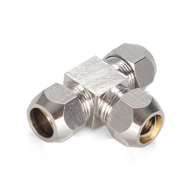KT-PE-8 LAIZE Nickel Plated Copper T Type Tee Pneumatic Quick Fitting Copper Pipe Connector -  by LAIZE | Online Shopping UK | buy2fix
