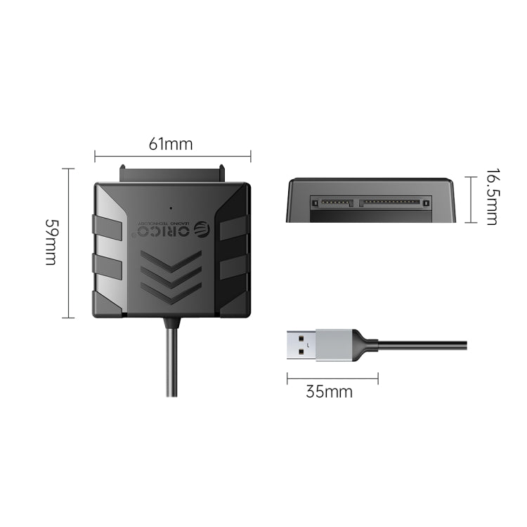 ORICO UTS1 USB 3.0 2.5-inch SATA HDD Adapter with 12V 2A Power Adapter, Cable Length:1m(UK Plug) - USB to IDE / SATA by ORICO | Online Shopping UK | buy2fix