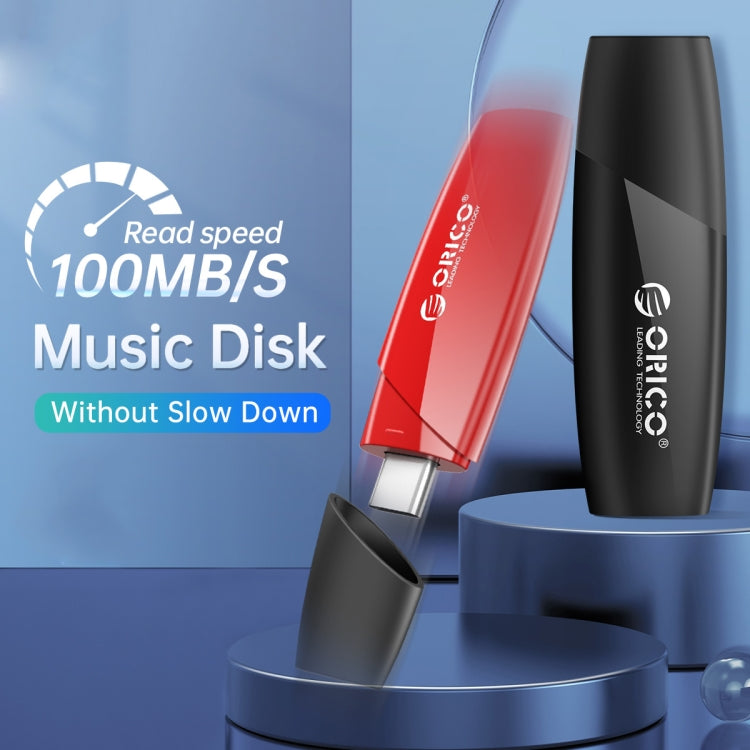 ORCIO USB3.0 U Disk Drive, Read: 100MB/s, Write: 15MB/s, Memory:32GB, Port:Type-C(Red) - USB Flash Drives by ORICO | Online Shopping UK | buy2fix
