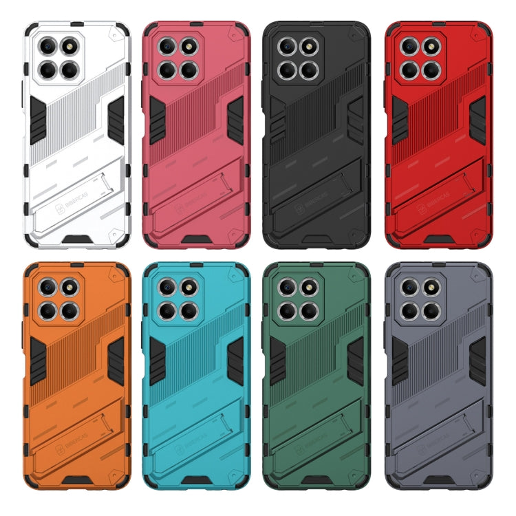 For Honor X8 5G Punk Armor PC + TPU Phone Case with Holder(Red) - Honor Cases by buy2fix | Online Shopping UK | buy2fix
