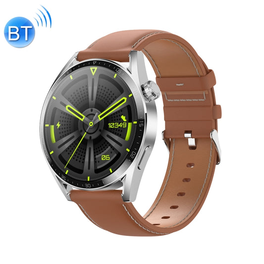 Ochstin 5HK3 Plus 1.36 inch Round Screen Bluetooth Smart Watch, Strap:Leather(Silver) - Smart Wear by OCHSTIN | Online Shopping UK | buy2fix