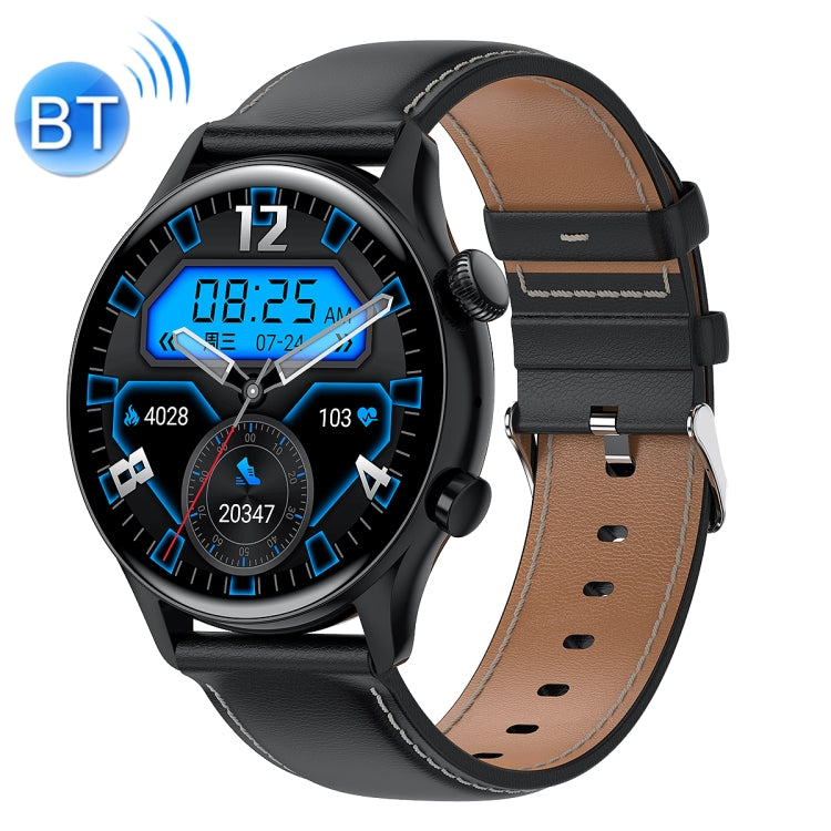 Ochstin 5HK8 Pro 1.36 inch Round Screen Blood Oxygen Blood Pressure Monitoring Bluetooth Smart Watch, Strap:Leather(Black) - Smart Watches by OCHSTIN | Online Shopping UK | buy2fix