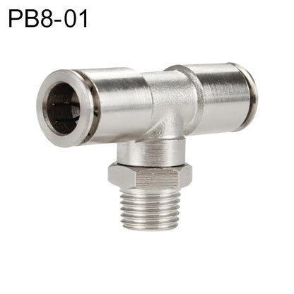 PB8-01 LAIZE Nickel Plated Copper Male Tee Branch Pneumatic Quick Connector -  by LAIZE | Online Shopping UK | buy2fix