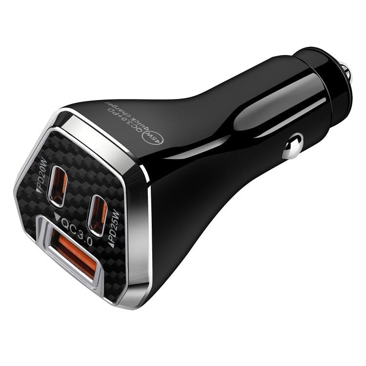 ACC-319PD 45W USB+Dual Type-C Fast Charge Car Charger(Black) - In Car by buy2fix | Online Shopping UK | buy2fix