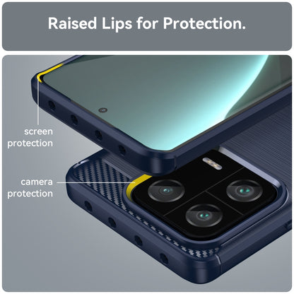 For Xiaomi 13 Pro Brushed Texture Carbon Fiber TPU Phone Case(Blue) - 13 Pro Cases by buy2fix | Online Shopping UK | buy2fix