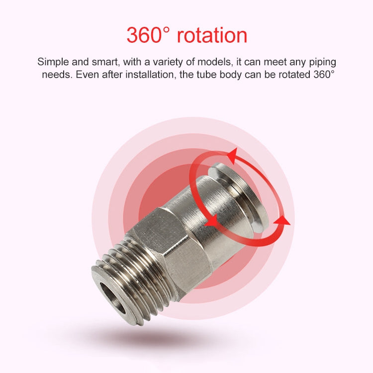 PC14-02 LAIZE Nickel Plated Copper Male Thread Straight Pneumatic Quick Connector -  by LAIZE | Online Shopping UK | buy2fix