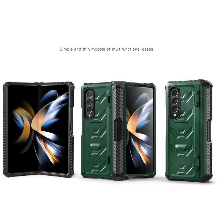 For Samsung Galaxy Z Fold4 5G SM-F936 Armored All-inclusive Shockproof Folding Phone Case(Green) - Galaxy Z Fold4 5G Cases by buy2fix | Online Shopping UK | buy2fix