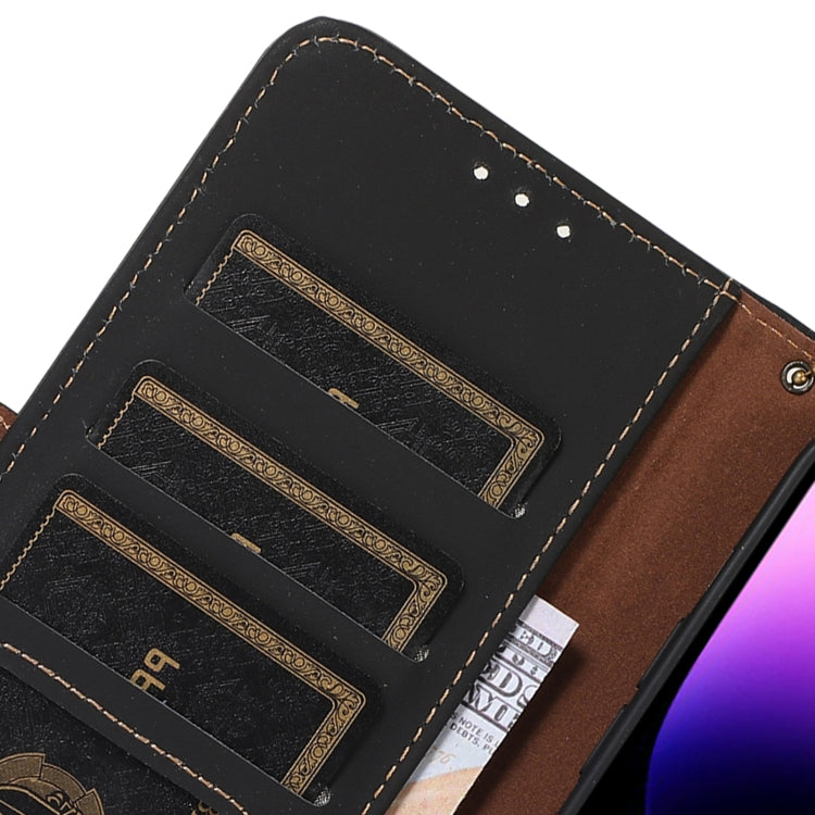 For Samsung Galaxy S22+ 5G Genuine Leather Magnetic RFID Leather Phone Case(Black) - Galaxy S22+ 5G Cases by buy2fix | Online Shopping UK | buy2fix