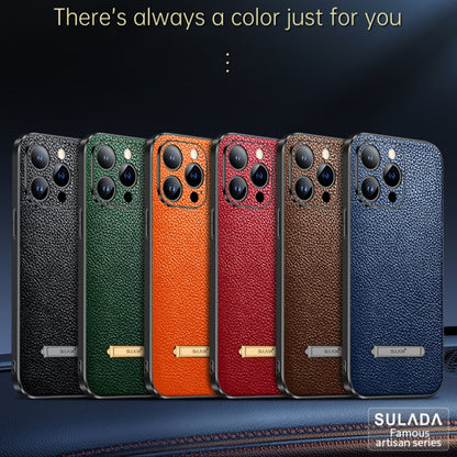 For iPhone 13 Pro SULADA Invisible Bracket Leather Back Cover Phone Case(Dark Green) - iPhone 13 Pro Cases by SULADA | Online Shopping UK | buy2fix