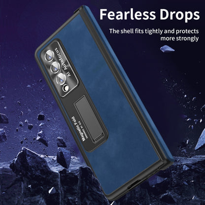 For Samsung Galaxy Z Fold4 Napa Texture All-inclusive Phone Case(Blue) - Galaxy Z Fold4 5G Cases by buy2fix | Online Shopping UK | buy2fix