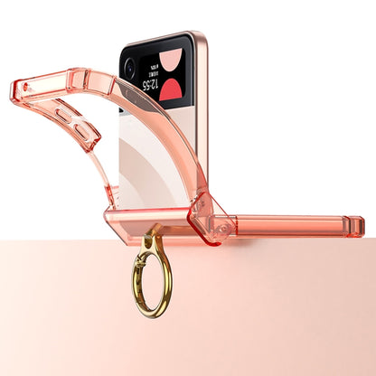 For Samsung Galaxy Z Flip4 GKK Airbag Hinge Shockproof Phone Case with Ring Holder(Transparent) - Galaxy Z Flip4 5G Cases by GKK | Online Shopping UK | buy2fix