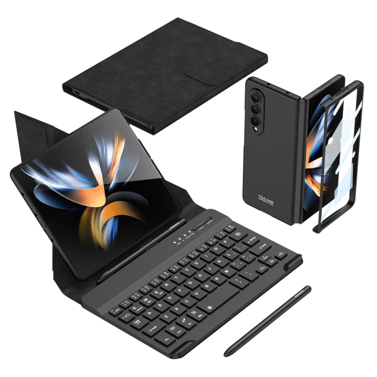 For Samsung Galaxy Z Fold4 GKK Magnetic Folding Bluetooth Keyboard Leather Case with Pen(Black) - Samsung Keyboard by GKK | Online Shopping UK | buy2fix