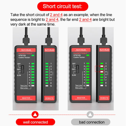 HABOTEST HT812A 2 in 1 Telephone Line Network Line Tester - Consumer Electronics by buy2fix | Online Shopping UK | buy2fix