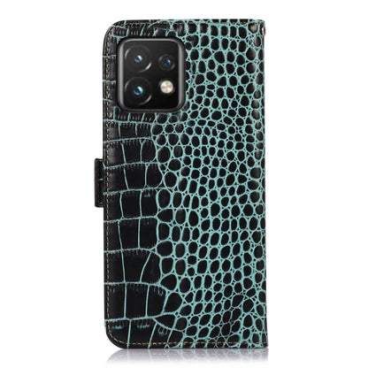 For Motorola Moto X40 Pro Crocodile Top Layer Cowhide Leather Phone Case(Green) - Motorola Cases by buy2fix | Online Shopping UK | buy2fix