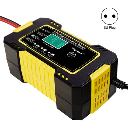 Motorcycle / Car Battery Smart Charger with LCD Creen, Plug Type:EU Plug(Yellow) - In Car by buy2fix | Online Shopping UK | buy2fix