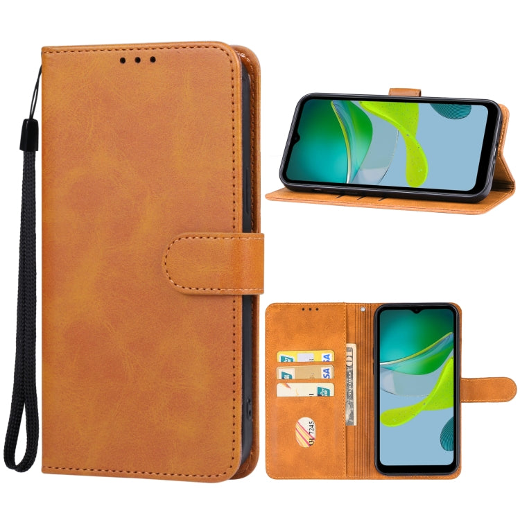 For Motorola Moto E13 Leather Phone Case(Brown) - Motorola Cases by buy2fix | Online Shopping UK | buy2fix