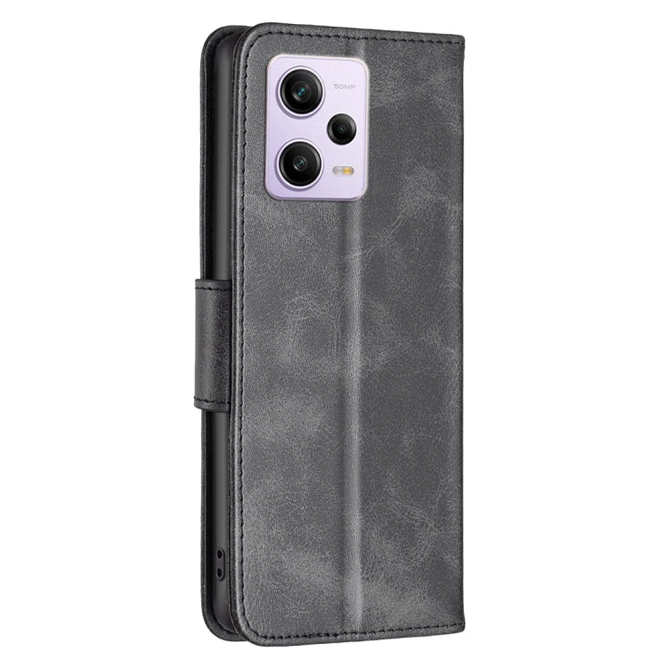 For Xiaomi Redmi Note 12 Pro 5G Global Lambskin Texture Leather Phone Case(Black) - Note 12 Pro Cases by buy2fix | Online Shopping UK | buy2fix