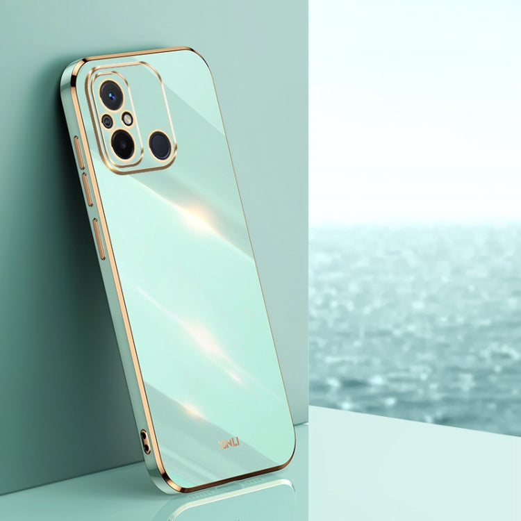 For Xiaomi Redmi 12C 4G XINLI Straight Edge 6D Electroplate TPU Phone Case(Mint Green) - Xiaomi Cases by XINLI | Online Shopping UK | buy2fix