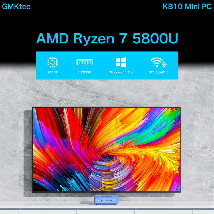 GMK KB10 Windows 11 Home Mini PC, 16GB+512GB, AMD Ryzen 7 5800U Quad Core, Support WiFi & BT(EU Plug) -  by GMKtec | Online Shopping UK | buy2fix