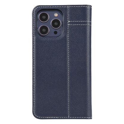 For iPhone 13 Pro Max GEBEI Top-grain Horizontal Flip Leather Phone Case(Blue) - iPhone 13 Pro Max Cases by GEBEI | Online Shopping UK | buy2fix