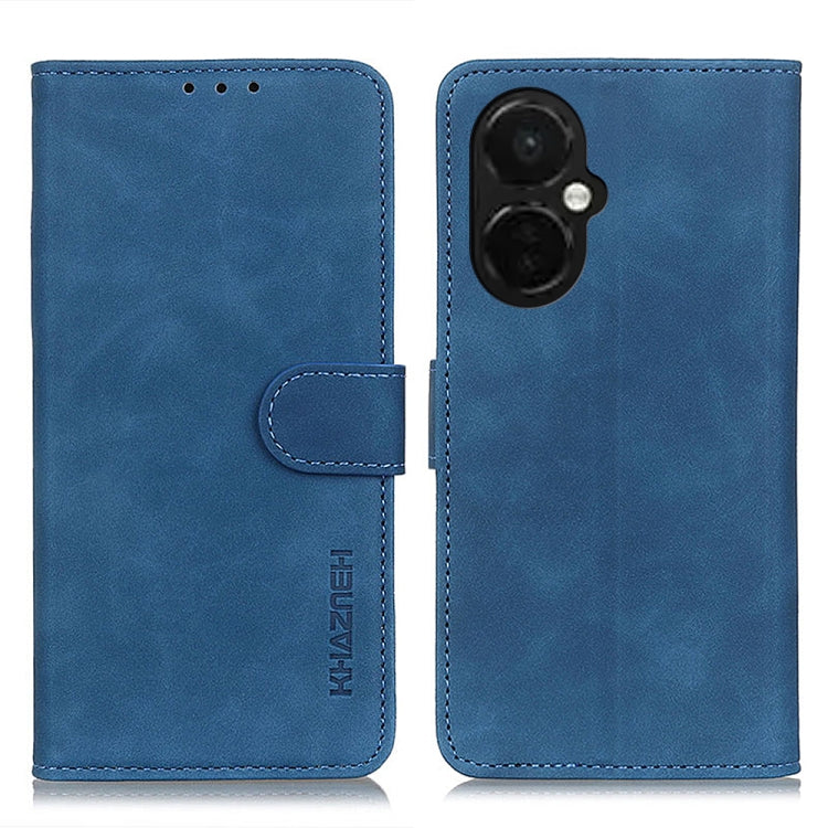 For OnePlus Nord CE 3 Lite KHAZNEH Retro Texture Flip Leather Phone Case(Blue) - OnePlus Cases by buy2fix | Online Shopping UK | buy2fix