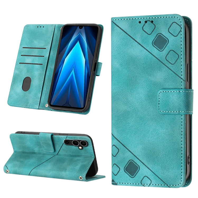 For Tecno Pova Neo 2 LG6n Skin-feel Embossed Leather Phone Case(Green) - Tecno Cases by buy2fix | Online Shopping UK | buy2fix