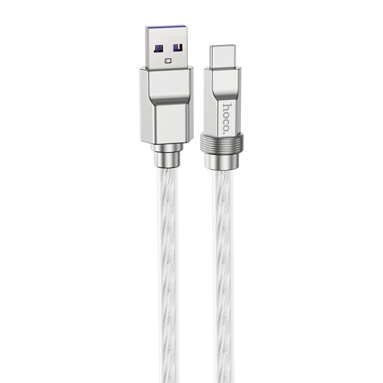 hoco U113 100W USB to USB-C/Type-C Silicone Fast Charging Data Cable, Length: 1m(Silver) -  by hoco | Online Shopping UK | buy2fix