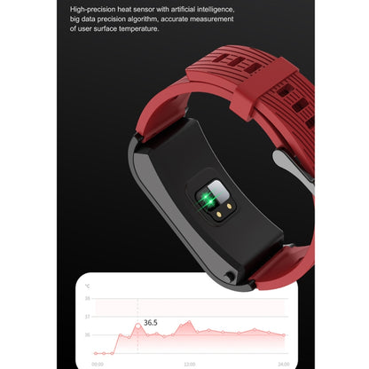 H21 1.14 inch Silicon Band Earphone Detachable Smart Watch Support Temperature Measurement / Bluetooth Call / Voice Control(Red) - Smart Wear by buy2fix | Online Shopping UK | buy2fix