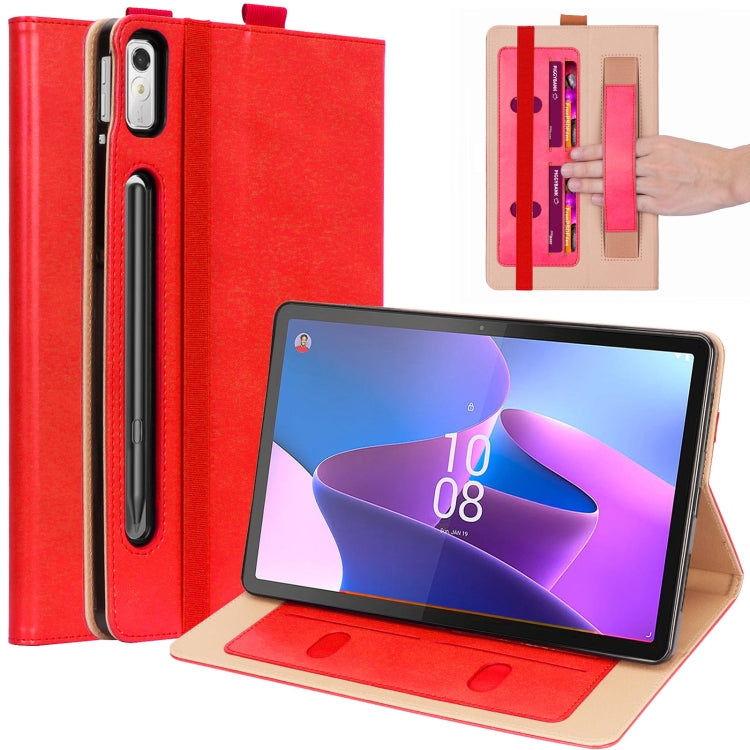 For Lenovo Tab P11 Pro Gen2 11.2 2022 TB132/138 Embossed Front Stand Leather Smart Tablet Case(Red) - For Lenovo by buy2fix | Online Shopping UK | buy2fix