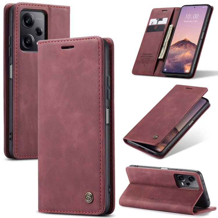 For Xiaomi Redmi Note 12 Pro+ 5G CaseMe 013 Multifunctional Horizontal Flip Leather Phone Case(Wine Red) - Note 12 Pro+ Cases by CaseMe | Online Shopping UK | buy2fix