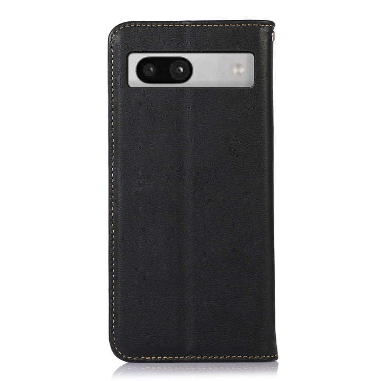 For Google Pixel 7a KHAZNEH Nappa Top Layer Cowhide Leather Phone Case(Black) - Google Cases by buy2fix | Online Shopping UK | buy2fix