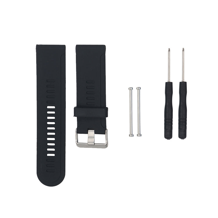 For Garmin Fenix3 HR Silicone Watch Band(Black) - Smart Wear by buy2fix | Online Shopping UK | buy2fix