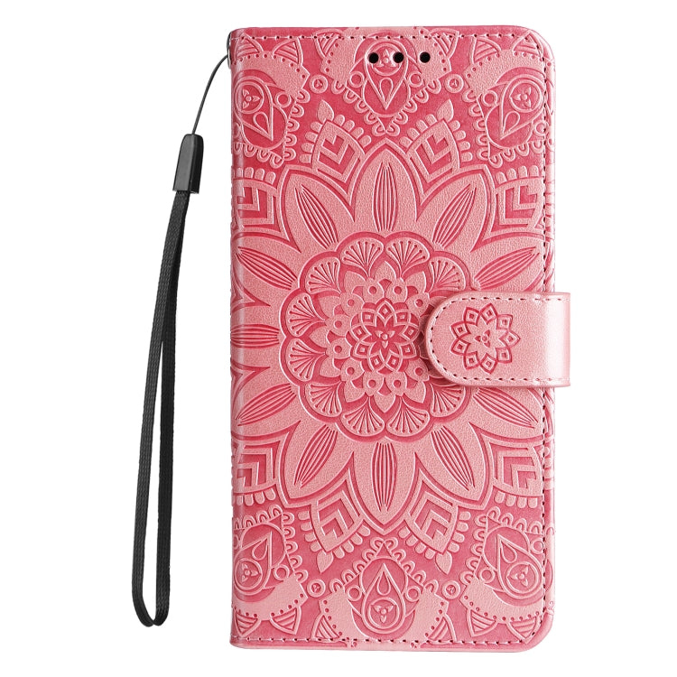 For Xiaomi Redmi 11A 4G/12C Embossed Sunflower Leather Phone Case(Rose Gold) - Xiaomi Cases by buy2fix | Online Shopping UK | buy2fix